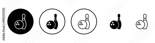 Bowling icon vector. bowling ball and pin sign and symbol.