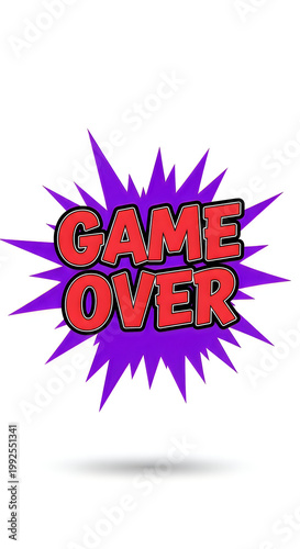 Game over text on purple explosion