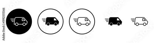 Delivery truck icon vector. Delivery truck sign and symbol. Shipping fast delivery icon