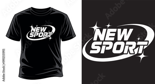 New sport lettering t-shirt design, modern typography for sportswear and athletic apparel vector art print templet.
