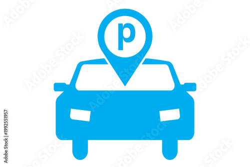 car parking sign icon isolated on white background, parking icon, Parking location Icon symbol.