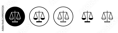 Scales icon vector. Law scale icon. Justice sign and symbol