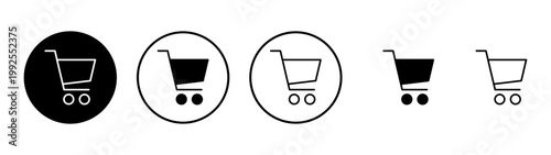 Shopping icon vector. Shopping cart sign and symbol. Trolley icon