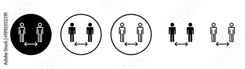 Social distance icon vector. social distancing sign and symbol. self quarantine sign