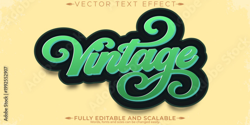 Retro sticker text effect, editable 70s and 80s text style