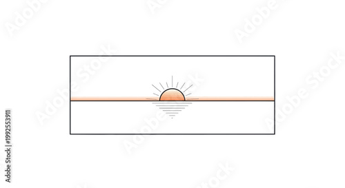Minimalist Sunrise Over Calm Water with Ripples, Gentle Horizon Glow