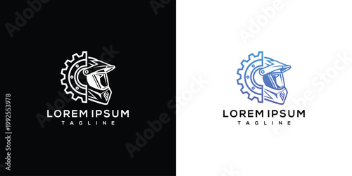 Motocross Helmet and Gear Logo Concept
