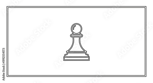 Minimalist Chess Pawn Icon, Strategic Game Piece Outline, Simple Vector Graphic