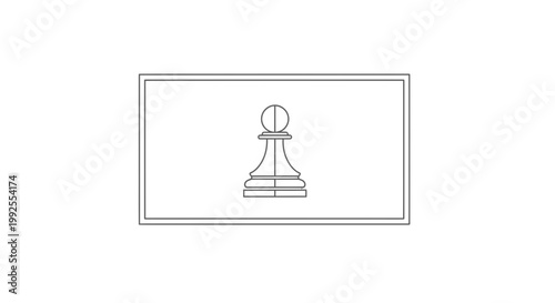 Minimalist Chess Pawn Icon on White Background