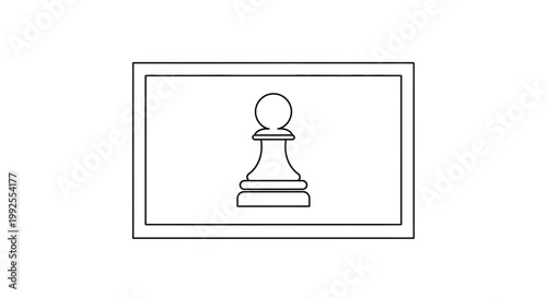 Minimalist Chess Pawn Icon on White Background