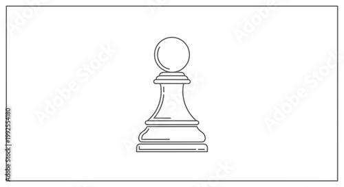 Minimalist Chess Pawn Outline Icon, Strategy Game Piece, Simple Vector Graphic
