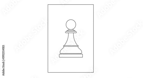 Minimalist chess pawn outline icon on white background
