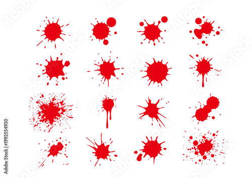 Vector paint brush strokes set, hand drawn ink splash and smear collection ／ ベクターのペイントブラシ素材セット