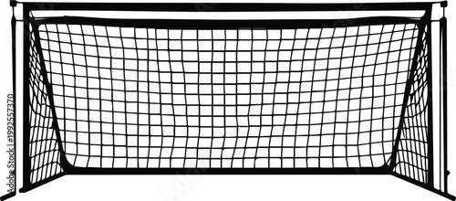Vector graphic of a portable soccer goal with a net, ideal for training and casual play.
