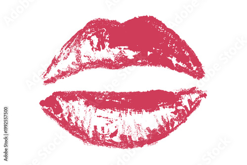 Lipstick kiss mark Romantic lip print Imprint of lips kiss Sexy lips makeup Female mouth Love symbol Design element for beauty fashion poster Valentines Day wedding