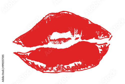 Lipstick kiss mark Romantic lip print Imprint of lips kiss Sexy lips makeup Female mouth Love symbol Design element for beauty fashion poster Valentines Day wedding