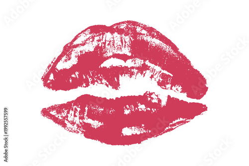 Lipstick kiss mark Romantic lip print Imprint of lips kiss Sexy lips makeup Female mouth Love symbol Design element for beauty fashion poster Valentines Day wedding