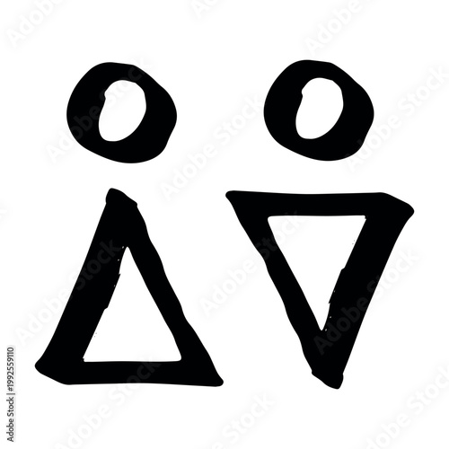 Hand drawn female and male gender identity sign Girls and boys Man and woman pictogram Lady and gentleman for restroom, toilet, washroom, lavatory, closet, WC, bathroom, door sticker