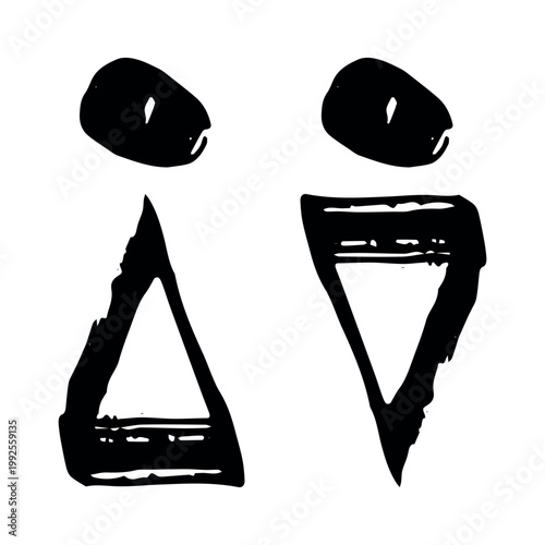 Hand drawn female and male gender identity sign Girls and boys Man and woman pictogram Lady and gentleman for restroom, toilet, washroom, lavatory, closet, WC, bathroom, door sticker