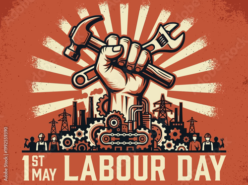 Decorative artistic elements and symbolic imagery celebrating labor day holidays and national observance featuring celebratory motifs and traditional representations suitable for festive and patr