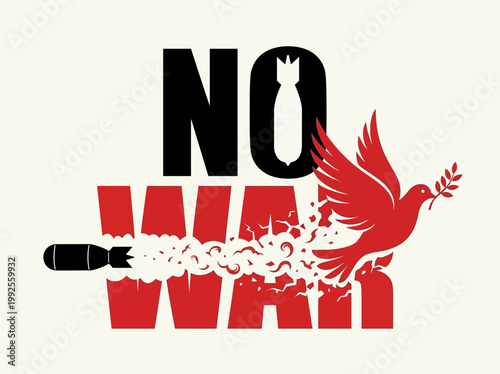 Vector illustration representing the impactful message of peace and anti-war sentiment