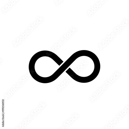 Black Infinity Symbol on White Background - Concept of Eternity and Limitless