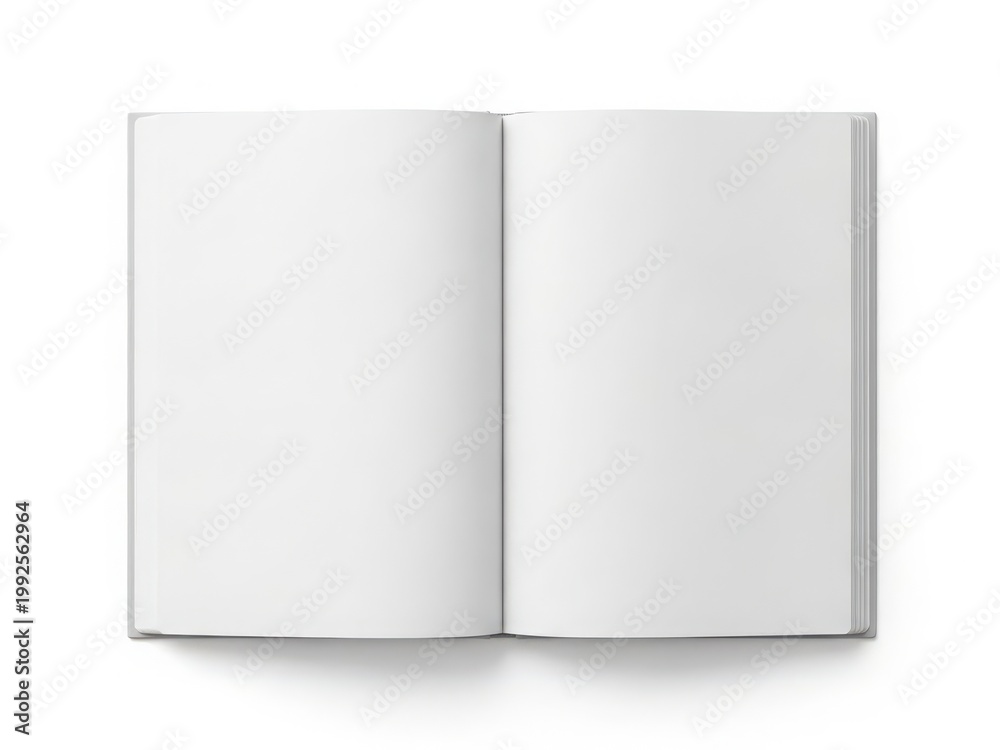 Naklejka premium An open book with blank pages ready for writing or drawing.