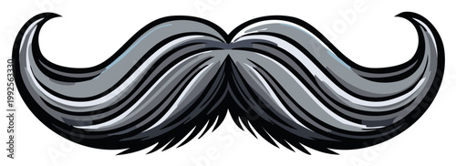Stylized Vintage Mustache Hair Facial Hair Illustration
