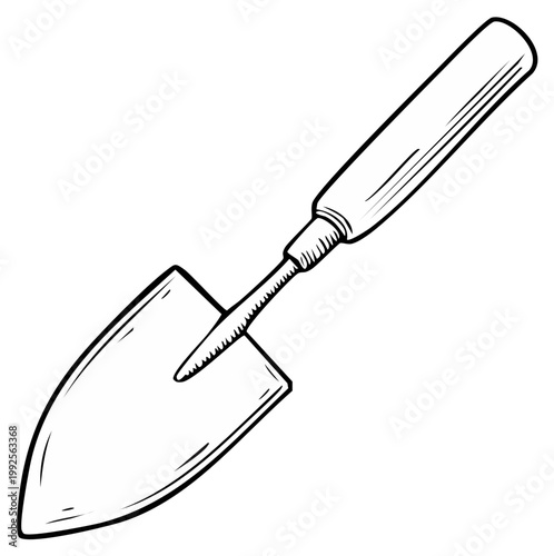 Hand Drawn Garden Trowel Illustration for Planting and Gardening Projects