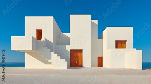 Bright Home Facade Emphasizes Minimalist Clean Appearance