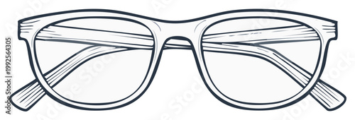 Modern Eyeglasses Illustration, Eyewear Frames, Vision Accessories, Close up