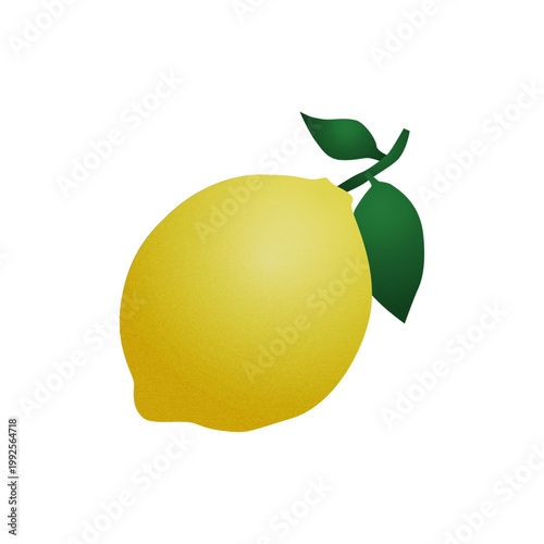 Lemon with noise gradient texture, minimal stylish citrus vector illustration