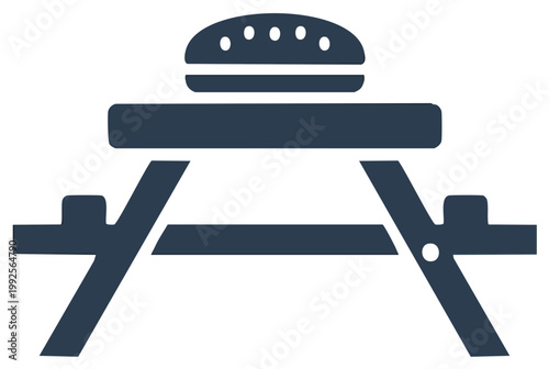 Burger and Picnic Table Icon