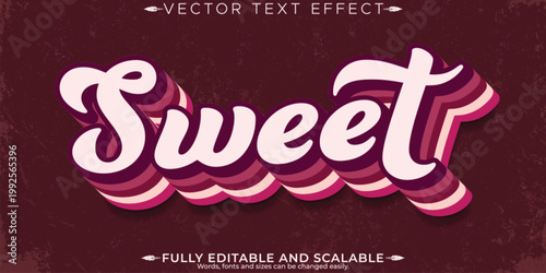 Retro sticker text effect, editable 70s and 80s text style