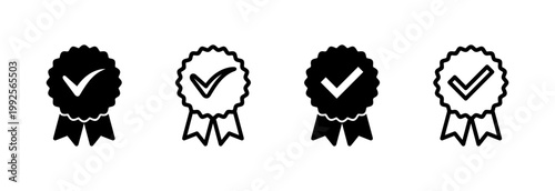 Approved icon vector illustration. Certified Medal Icon. check mark