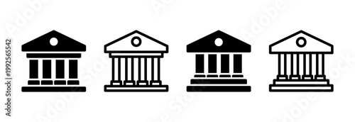 Bank icon vector illustration. Bank sign and symbol, museum, university