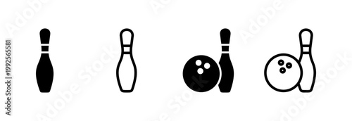 Bowling icon vector illustration. bowling ball and pin sign and symbol.