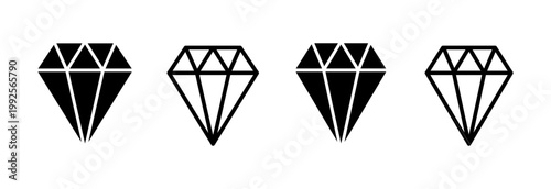 Diamond icon vector illustration. diamond gems sign and symbol