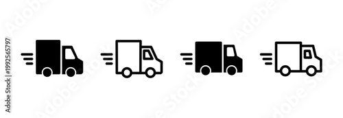 Delivery truck icon vector illustration. Delivery truck sign and symbol. Shipping fast delivery icon