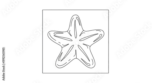Starfish Outline Drawing, Marine Life, Ocean Creature, Simple Vector Art