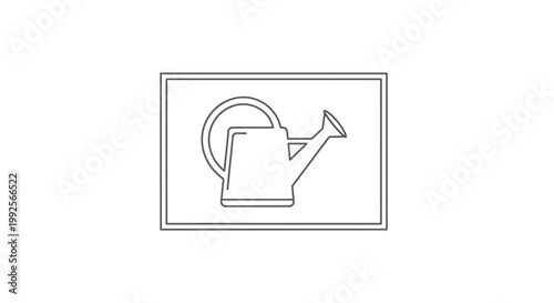 Simple Line Art Icon of a Watering Can for Gardening and Plant Care