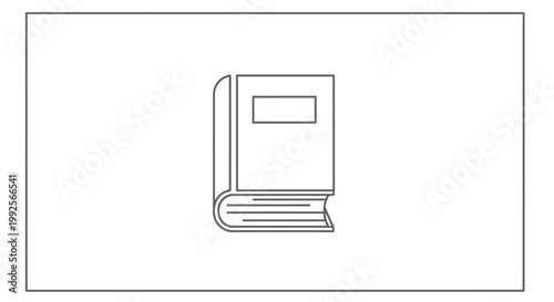 Simple line art icon of an open book, representing knowledge, education, and reading.