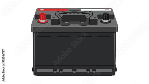 Black Car Battery Closeup.