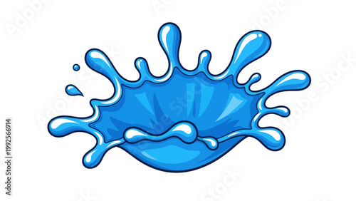 Blue Water Splash Droplet.