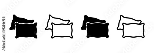 Pillow icon vector illustration. Pillow sign and symbol. Comfortable fluffy pillow