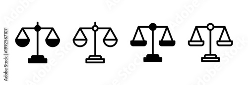 Scales icon vector illustration. Law scale icon. Justice sign and symbol
