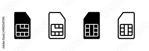 Sim card icon vector illustration. dual sim card sign and symbol