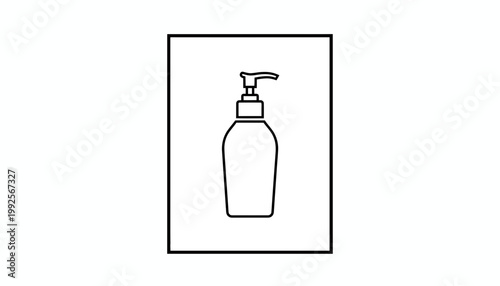 Simple Line Art Icon of a Pump Bottle Dispenser