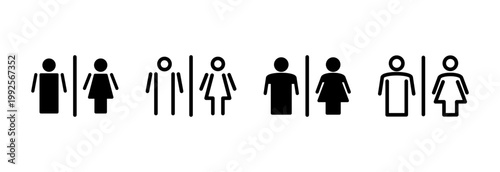 Toilet icon vector illustration. Girls and boys restrooms sign and symbol. bathroom sign. wc, lavatory