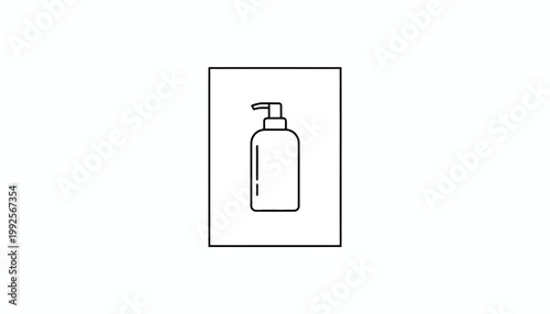 Simple Line Art Icon of a Pump Bottle Dispenser